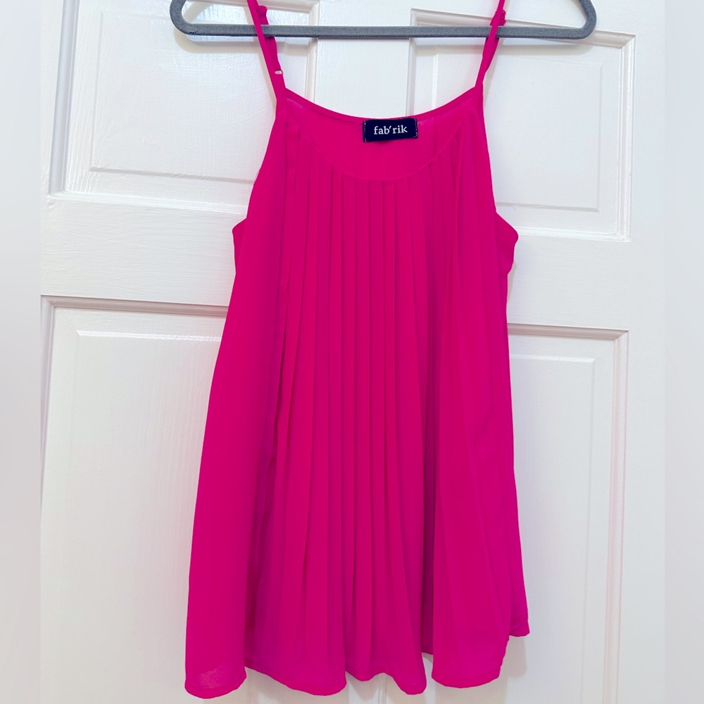 Hot Pink Fab’rik pleated tank top